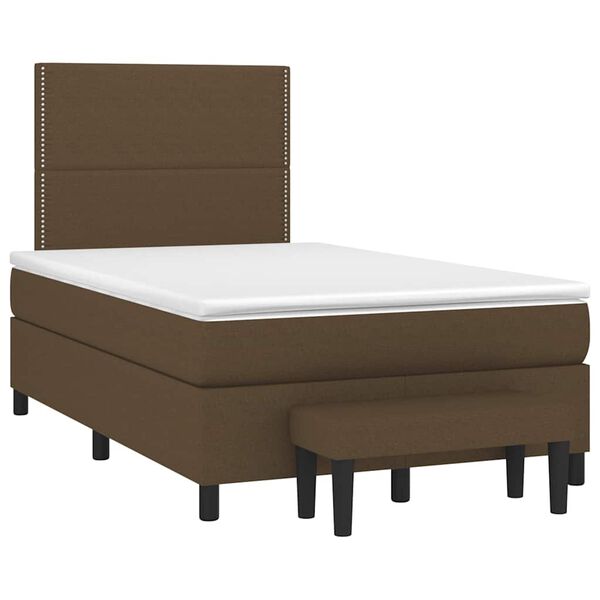 vidaXL Boxspringbett mit Matratze Dunkelbraun 120x190 cm Stoff