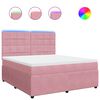 vidaXL Boxspringbett mit Matratze Rosa 180x200 cm Samt