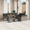 vidaXL Gartensofa-set mit Kissen 14 pcs Grau Poly-Rattan