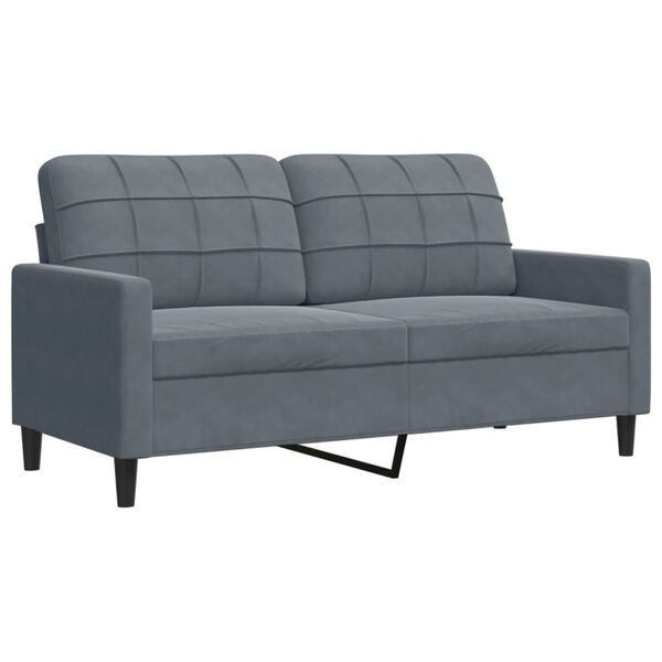 vidaXL 2-Sitzer-Sofa Dunkelgrau 140 cm Samt
