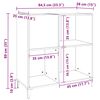 vidaXL Plattenschrank Grau Sonoma 84,5x38x89 cm Holzwerkstoff