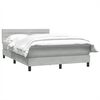 vidaXL Boxspringbett mit Matratze Hellgrau 160x220 cm Samt