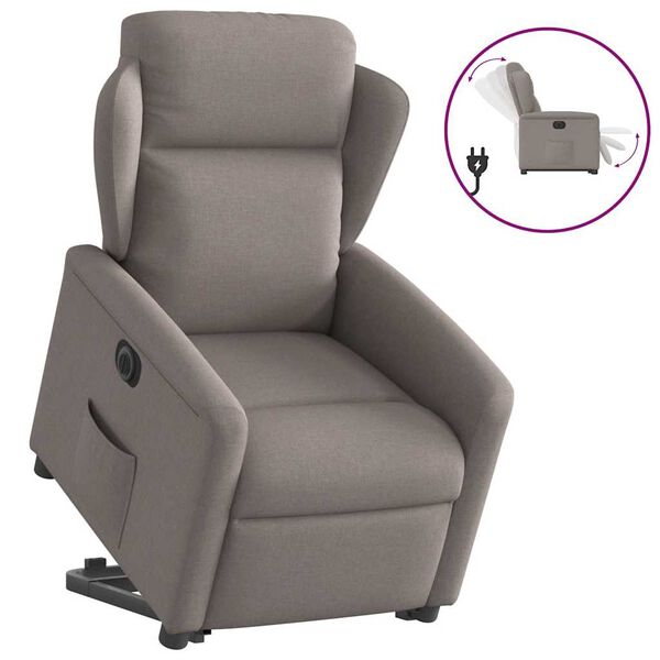 vidaXL Relaxsessel mit Aufstehhilfe Elektrisch Taupe Stoff