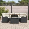 vidaXL Garten-Sofa-Set mit Speicher 7 pcs Schwarz Poly Rattan