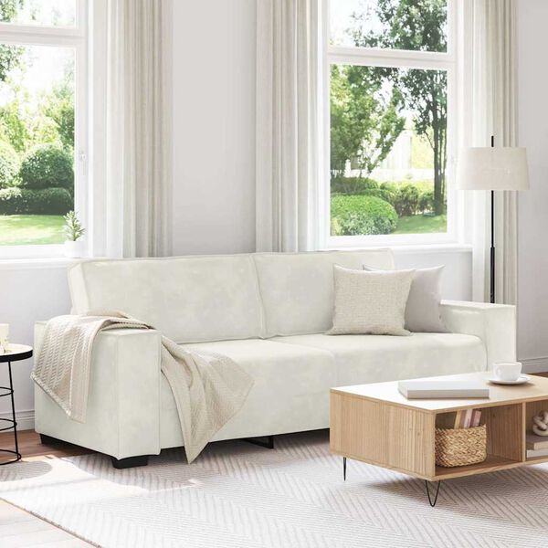 vidaXL 3-Sitzer-Sofa Creme 220x78x84 cm Samt