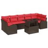 vidaXL Gartensofa-set 8 stk. Braun Poly Rattan