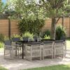vidaXL Garten Essgruppe 9 pcs Hellgrau Poly-Rattan