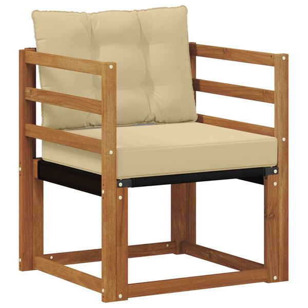 vidaXL Outdoor-Sofagarnitur Massives Akazienholz und Textilene Natur