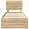 vidaXL Bettrahmen Sonoma-Eiche 75 x 190 cm Massives Kiefernholz