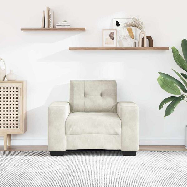 vidaXL Sessel Creme 100x78x80 cm Samt