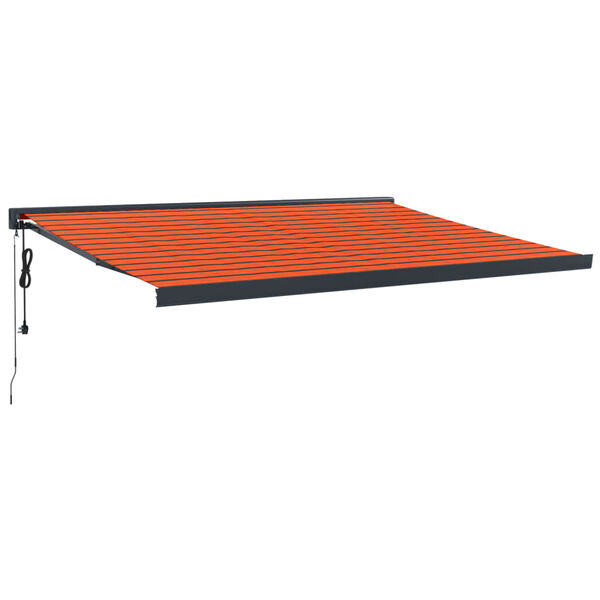 vidaXL Markise Einziehbar Orange und Braun 4x3 m Stoff & Aluminium