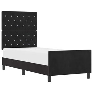 vidaXL Boxspringbett mit Kopfteil Schwarz 80 x 200 cm Samt