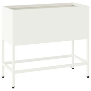vidaXL Hochbeet Gartenpflanzer Wei&szlig; 60 x 26 x 48 cm Stahl