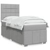 vidaXL Boxspringbett mit Matratze Hellgrau 90x200 cm Stoff
