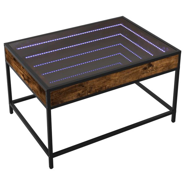 vidaXL Couchtisch mit Infinity-LED R&auml;uchereiche 70x50x41 cm