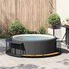 vidaXL Whirlpool-Umrandung mit Stauraum Holztreppe Schwarz Poly Rattan
