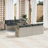 vidaXL Gartensofa-set mit Kissen 7 pcs Hellgrau Poly-Rattan