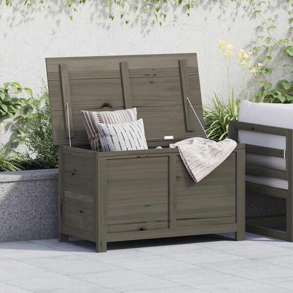 vidaXL Outdoor-Kissenbox Anthrazit 100x50x56 cm Massivholz Tanne