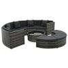 vidaXL 7-tlg. Garten-Lounge-Set mit Auflagen Poly Rattan Grau