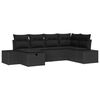 vidaXL Gartensofa-set mit Kissen 6 pcs Schwarz Poly-Rattan