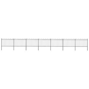 vidaXL Gartenzaun mit Rundbogen Stahl 1248 x 120 cm Schwarz