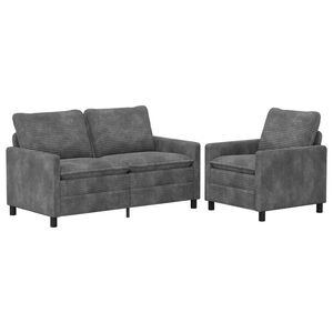 vidaXL Sofa Set 2 stk. Hellgrau Polyester