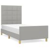 vidaXL Bettgestell ohne Matratze Hellgrau 90x200 cm Stoff