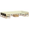 vidaXL Outdoor-Sofagarnitur mit Kissen 11 pcs Wei&szlig; und Creme