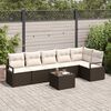 vidaXL Gartensofa-set mit Kissen 7 pcs Braun und Creme Poly-Rattan