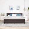 vidaXL Boxspringbett mit Matratze Dunkelbraun 180 x 200 cm Stoff