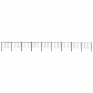 vidaXL Gartenzaun mit Speerspitze Stahl 1506 x 120 cm Schwarz