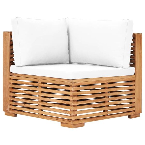 vidaXL 4-tlg. Garten-Lounge-Set mit Auflagen Massivholz Teak