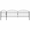 vidaXL Gartentor mit gew&ouml;lbtem Oberteil ASSEN 500 x 75 cm Stahl Grau
