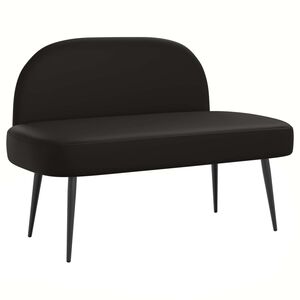 vidaXL Gepolsterte Bank mit R&uuml;ckenlehne Schwarz 110 x 60 x 76 cm