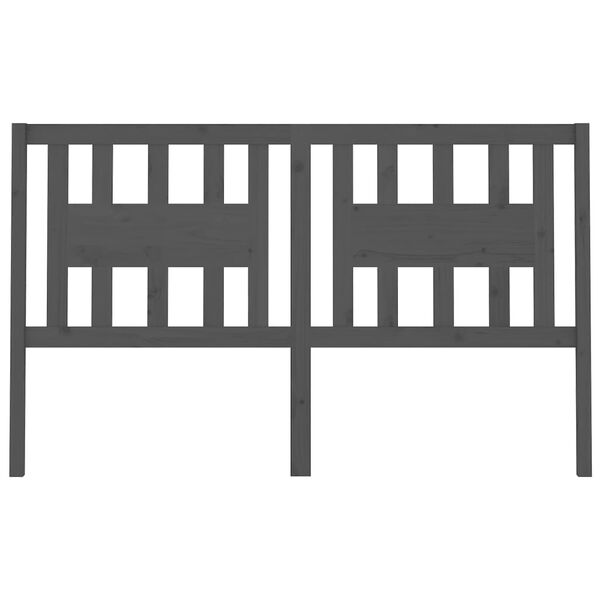 vidaXL Kopfteil Grau 206x4x100 cm Massivholz Kiefer