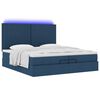 vidaXL Ottoman-Bett mit Matratzen & LEDs Blau 200x200 cm Stoff