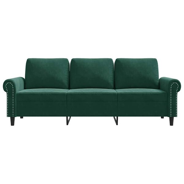 vidaXL 3-Sitzer-Sofa Dunkelgrün 180 cm Samt