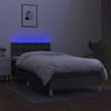 vidaXL Boxspringbett mit Matratze & LED Dunkelgrau 80x200 cm Stoff