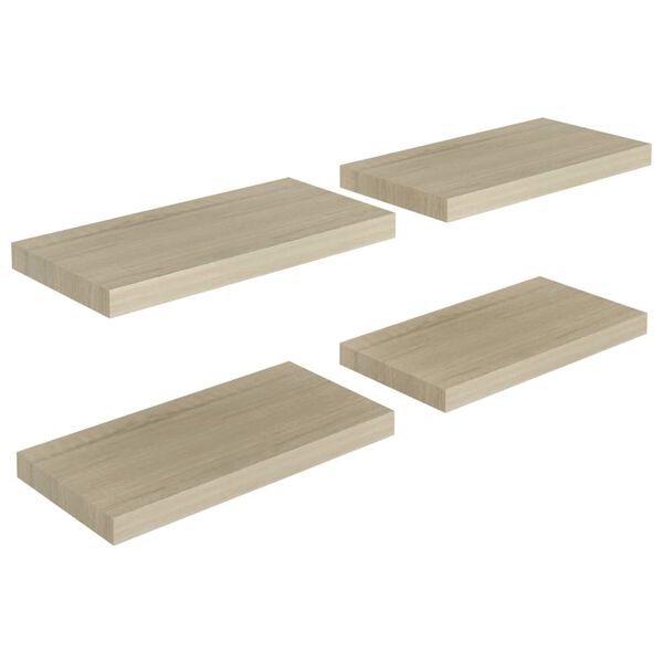 vidaXL Schwebende Wandregale 4 Stk. Eichefarben 50x23x3,8cm MDF