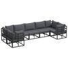 vidaXL Garten-Sofa-Set 7 pcs Schwarz Aluminium