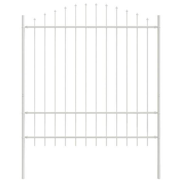 vidaXL Gartenzaun Wei&szlig; 170 x 215 cm Pulverbeschichteter Stahl