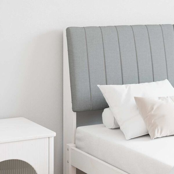 vidaXL Gepolstertes Kopfteil Hellgrau 135 cm Massives Kiefernholz