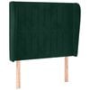 vidaXL Kopfteil mit Ohren Dunkelgr&uuml;n 83x23x118/128 cm Samt