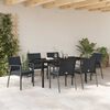 vidaXL Garten Essgruppe 7 pcs Schwarz und Grau PE-Rattan