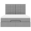 vidaXL Ottoman-Bett mit Matratze & LEDs Hellgrau 140x200 cm Stoff