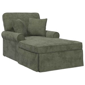 vidaXL Chaise Lounge mit Rock mit Kissen Gr&uuml;n 157 x 91 x 91 cm ARES