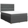 vidaXL Boxspringbett mit Matratze Dunkelgrau 140x200 cm Stoff