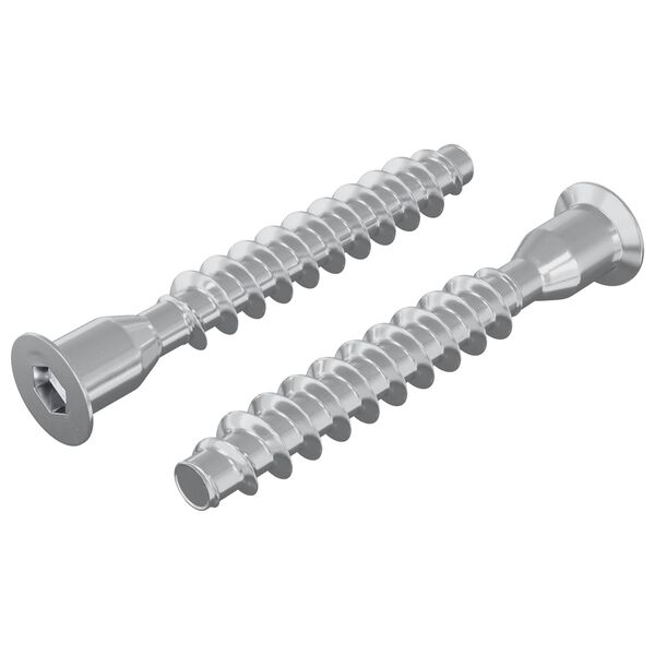 vidaXL Confirmat-Schrauben 2 pcs Silber &Oslash;7 x 50 mm Metall