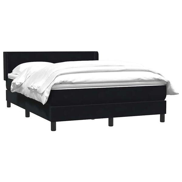 vidaXL Boxspringbett mit Matratze Schwarz 160x210 cm Samt