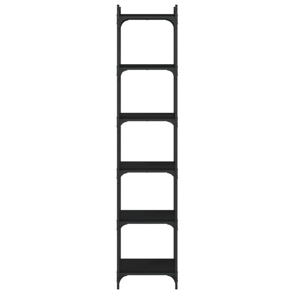 vidaXL B&uuml;cherregal 6 B&ouml;den Schwarz 40x30x188 cm Holzwerkstoff